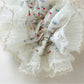 Gifty - Chic Floral Print Ruffled Lace Scrunchie