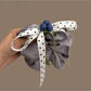 Gifty - Polka Dot Bow Blueberry Detail Scrunchie