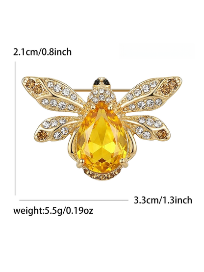 Brovia - Alloy Bee Accent Fashion Brooch Pin Accessory