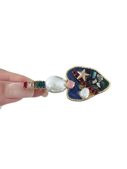 Beau - Oil-Painted Heart-Shaped Hair Clip