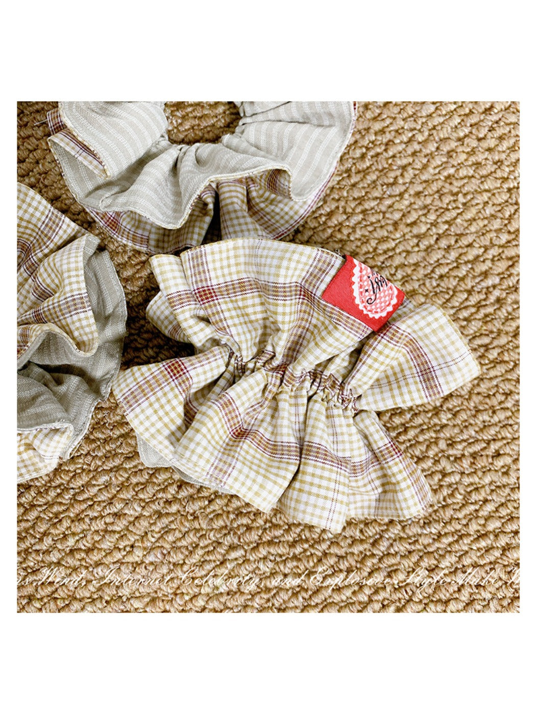 Gifty - Grace Khaki Plaid Hair Ring