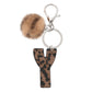 Keypus - Leopard Print Oil-Edged Letter Keychain