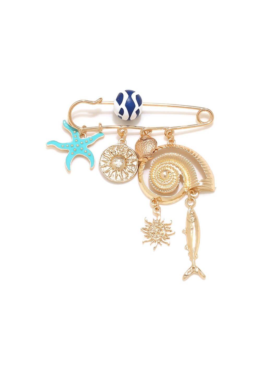 Brovia - Ocean Theme Starfish Charm Alloy Brooch