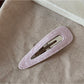 Beau - Plaid Fabric Covered Water Drop Hair Clip