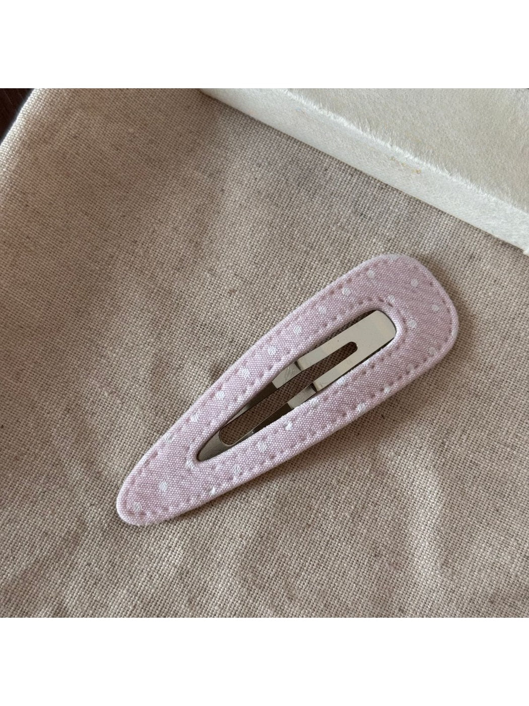 Beau - Plaid Fabric Covered Water Drop Hair Clip