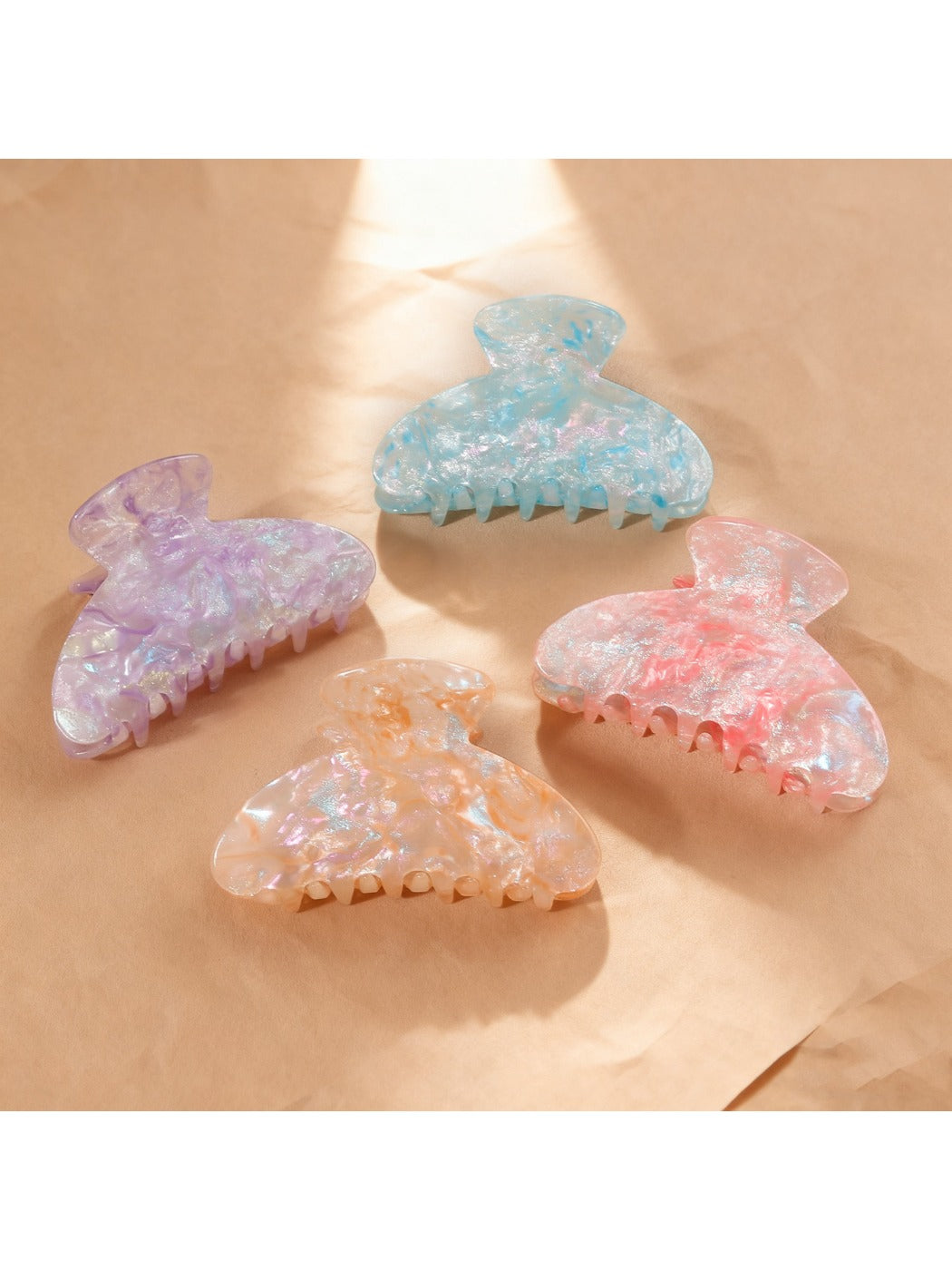 Beau - Iridescent Half Round Hair Claw Clip