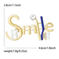 Brovia - Enamel Tooth Letter Alloy Accent Brooch Pin