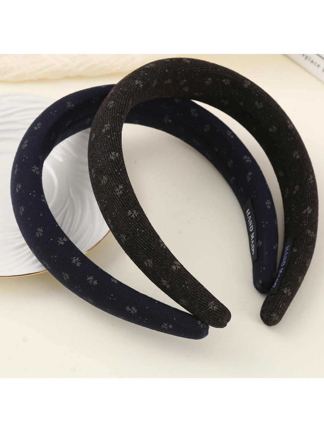 Gifty - Padded Geometric Dotted Fabric Headband