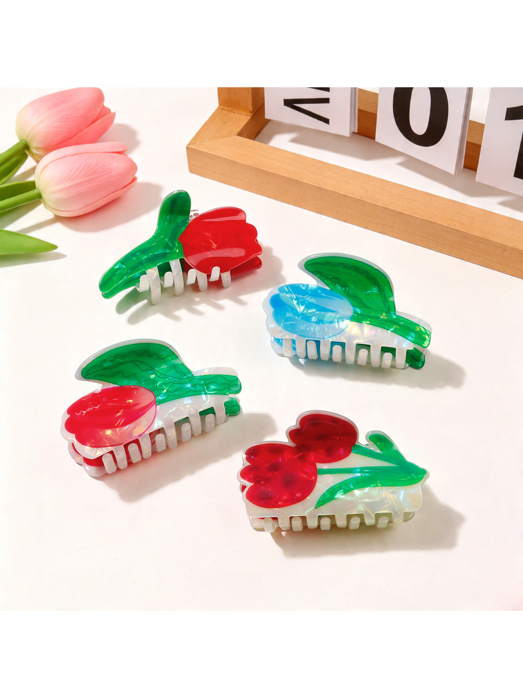Beau - Sweet Floral Glossy PVC Hair Claw Clip