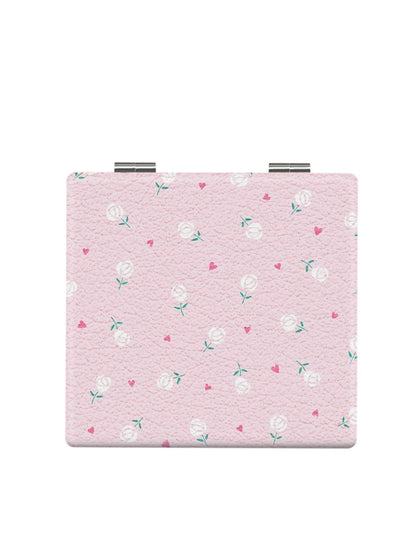 Mirroray - Square Floral Pattern Portable Makeup Mirror