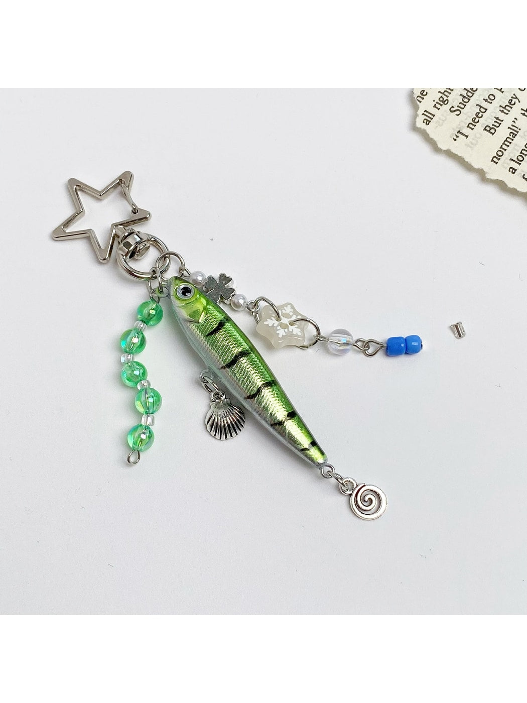 Keypus - Beaded Look Fish Keychain Bag Charm Keychain