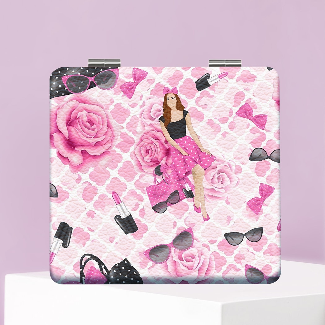 Mirroray - Cartoon Fashion Pattern Foldable Makeup Mirror