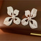 Earedge - Floral Statement Synthetic Zircon Stud Earrings