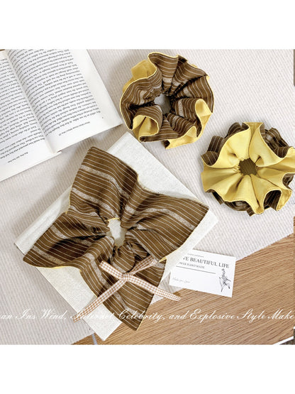 Gifty - Yellow Coffee Striped Hair Ring