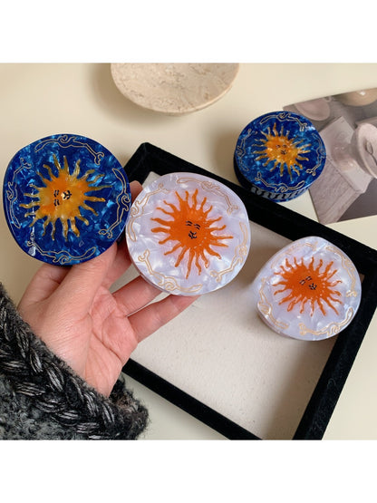 Beau - Round Sun Pattern Acetate Hair Clip