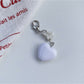Keypus - Beaded Heart Bag Charm Alloy Plastic Keychain