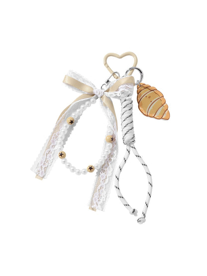 Keypus - Y2K Tassel and Ribbon Heart Keychain Bag Charm