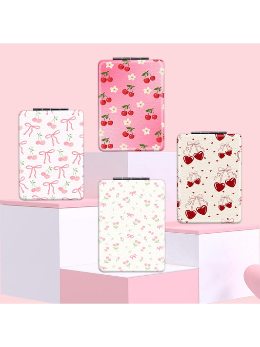 Mirroray - Cherry Print Foldable Touch Up Handheld Mirror