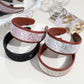 Gifty - Elegant Wide Faux Leather Bow Accent Headband