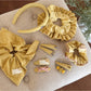 Gifty - Yellow Plaid Scrunchie Hair Clip and Headband