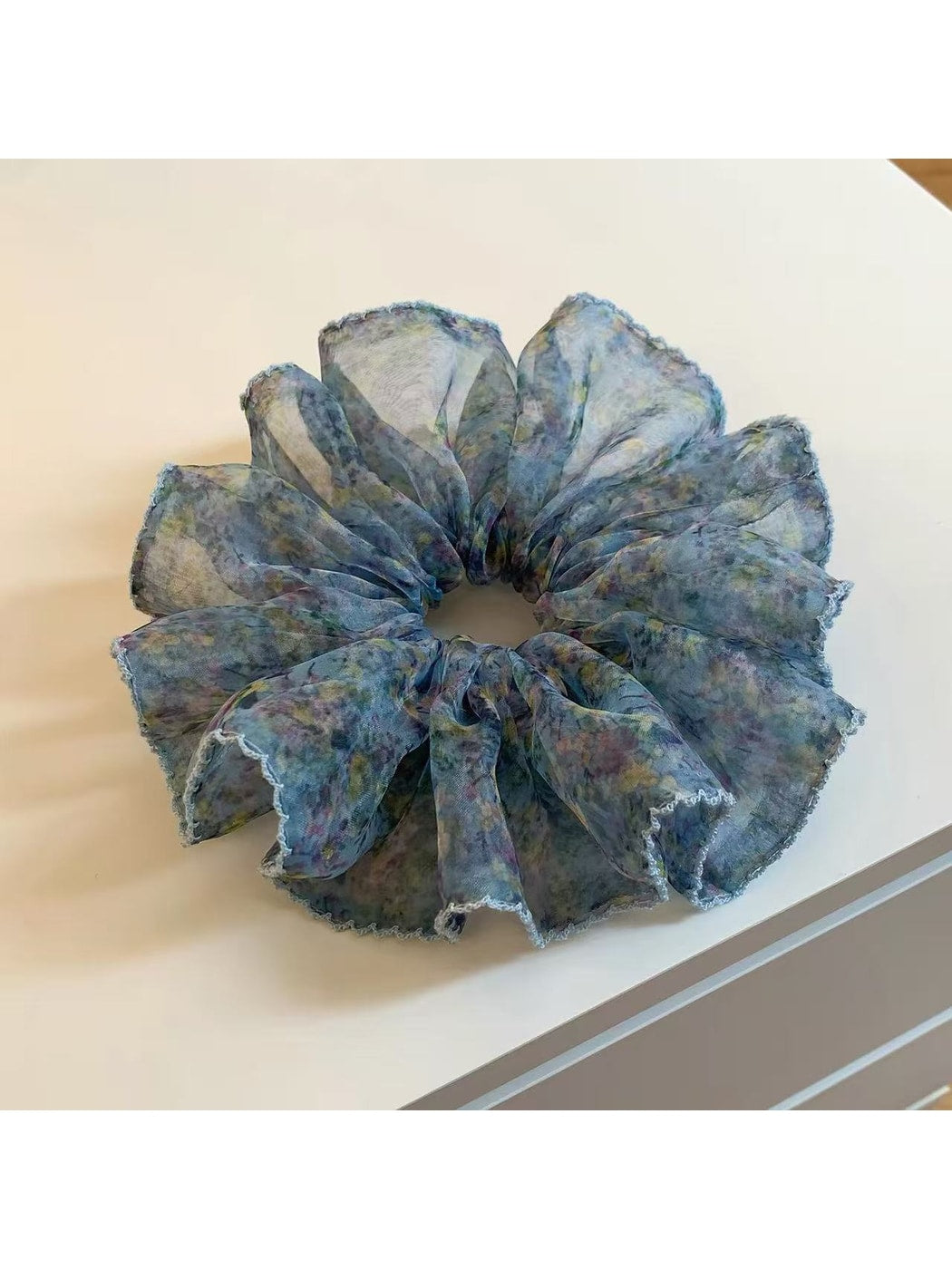 Gifty - Vintage Floral Polyester Ponytail Scrunchie