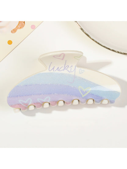 Beau - Rainbow Square Toothed Claw Clip