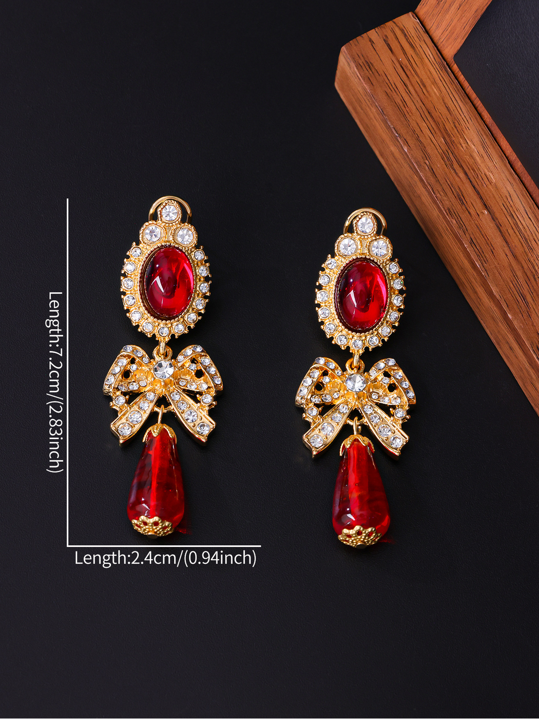 Earedge - Vintage Bow Drop Stud Earrings