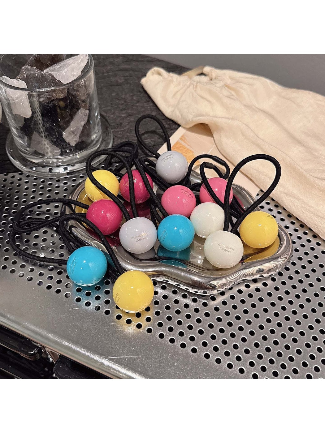 Gifty - Glossy Ball Decoration High Elastic Hair Tie