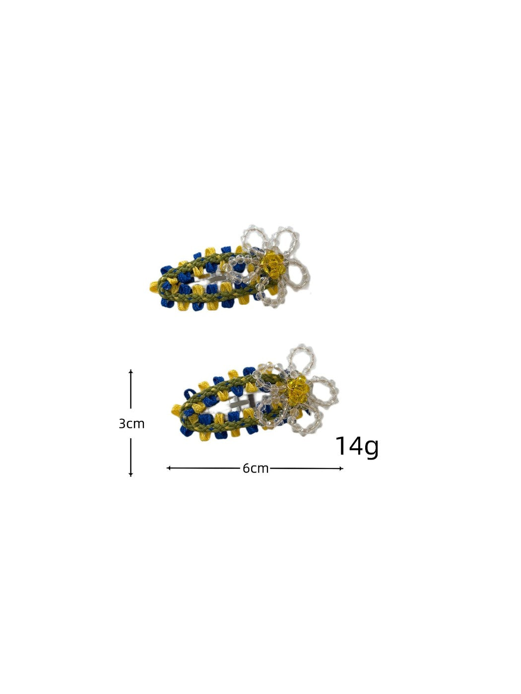Beau - Floral Beaded Drop Shape Hair Clip