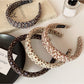 Gifty vintage floral print wide headband displayed on a white background