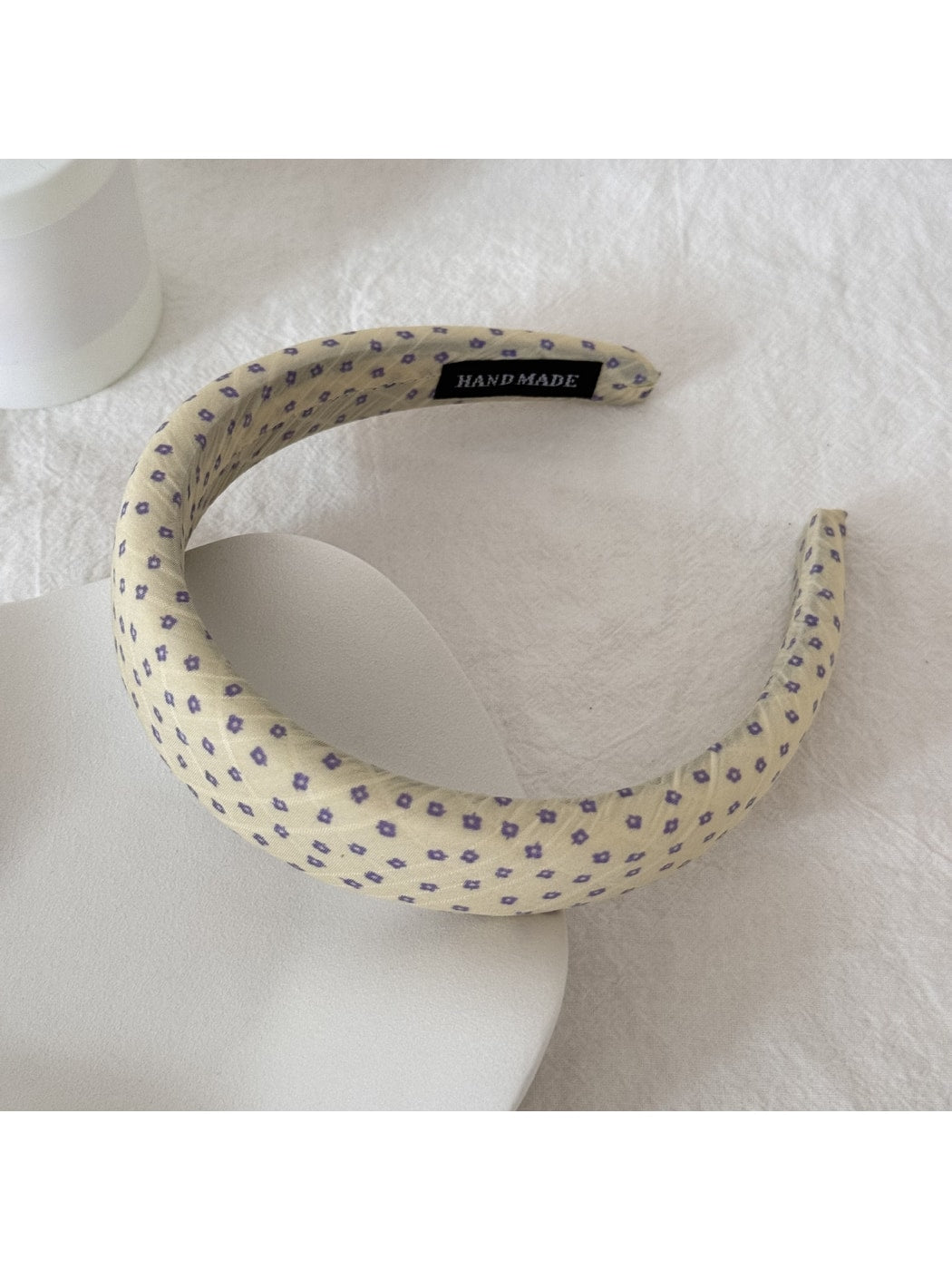 Gifty - Pleated Polka Dot Fabric Scrunchie Hair Tie
