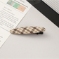 Beau - Plaid Fabric Oval Side Bangs Hair Clip