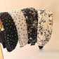 Gifty wide edge headband with tiny floral print on fabric