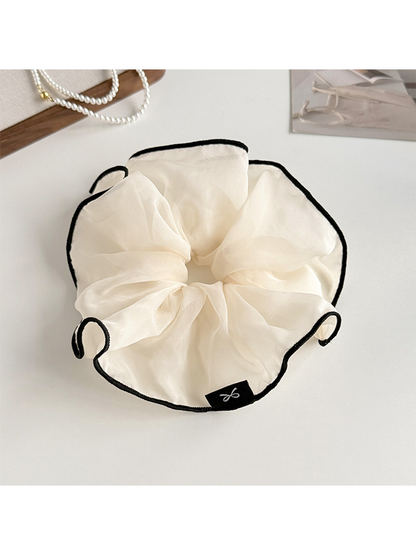 Gifty - Contrast Trim Organza Hair Scrunchie