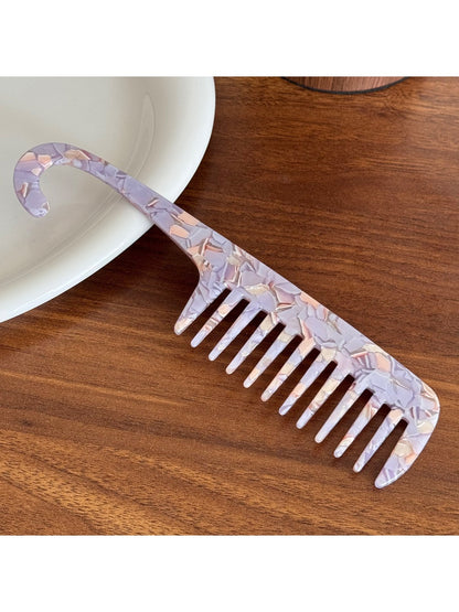 Minimalist Acetate Hair Comb with Hook Portable Long Comb for Travel