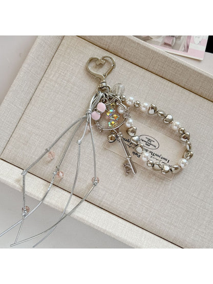 Keypus - Alloy Beaded Sweet Style Bag Charm Keychain