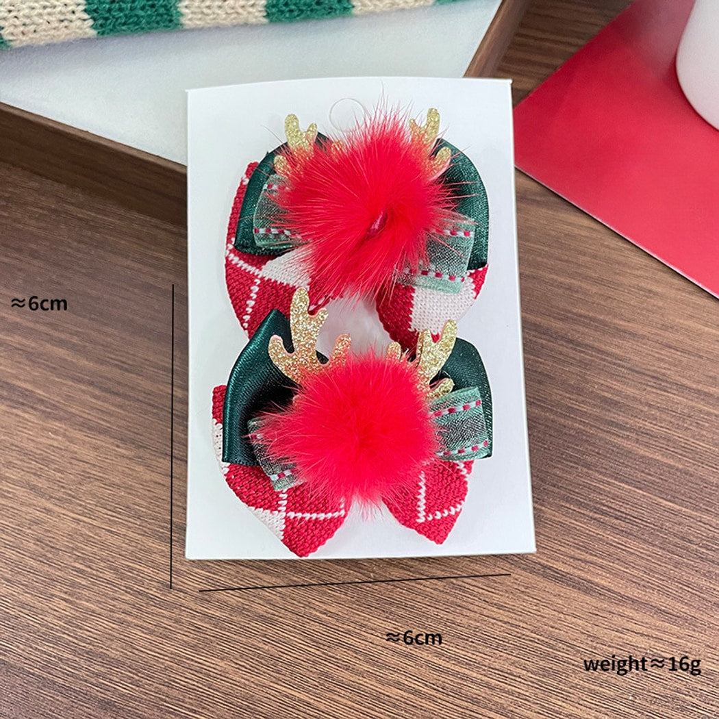 Beau - Christmas Classic Bow Bell Hair Clip