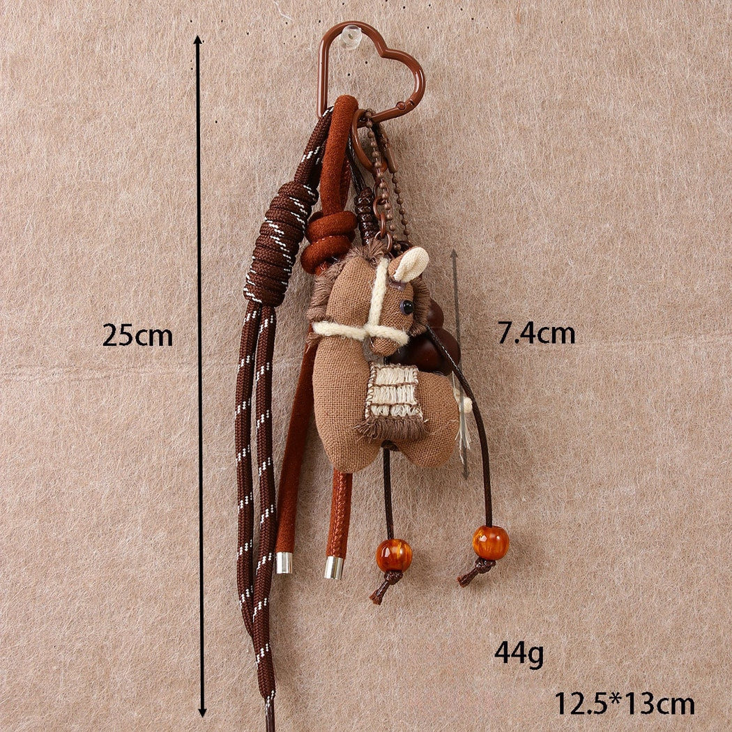 Keypus - Retro Horse Motif Bag Charm Keychain