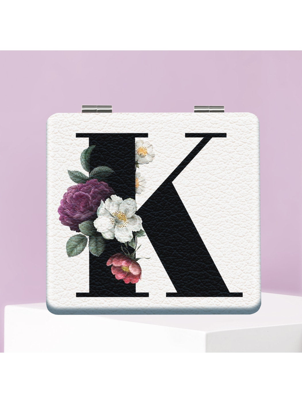 Mirroray - Floral Letter Print Folding Compact Mirror