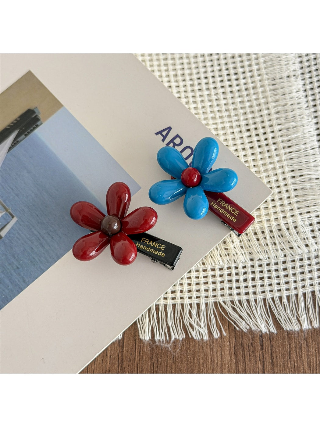 Beau - Glossy Acrylic Flower Side Barrette