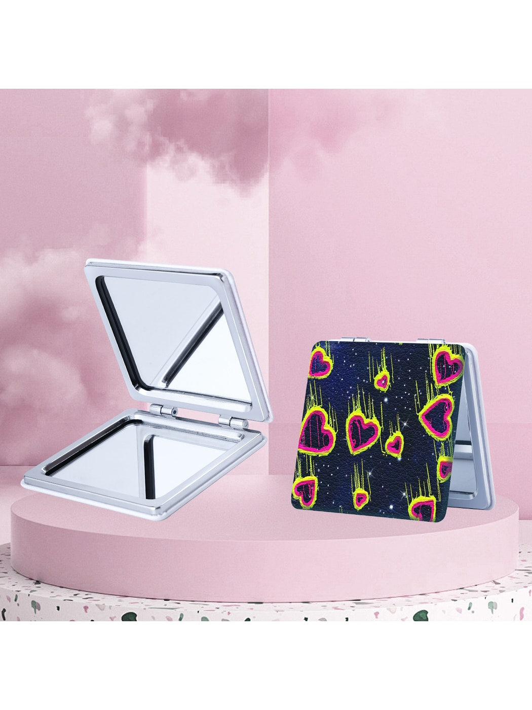 Mirroray - Y2K Pattern Folding Makeup Mirror