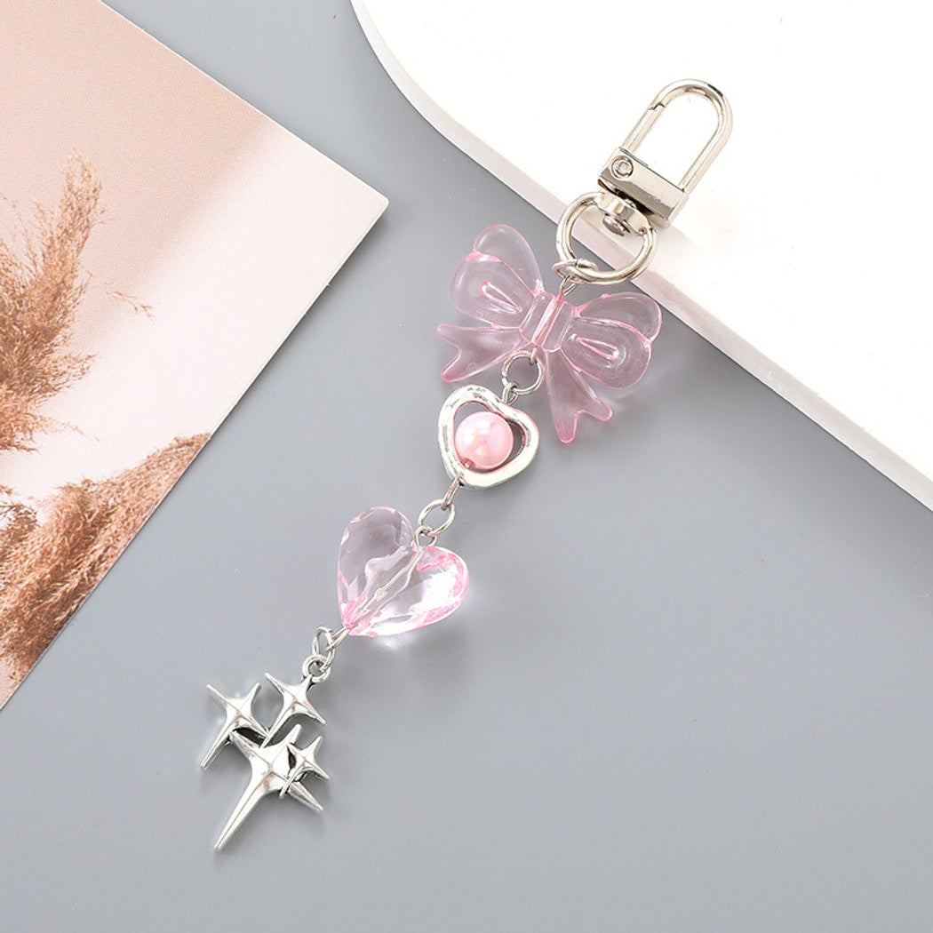 Keypus - Sweet Style Bow Heart and Star Keychain