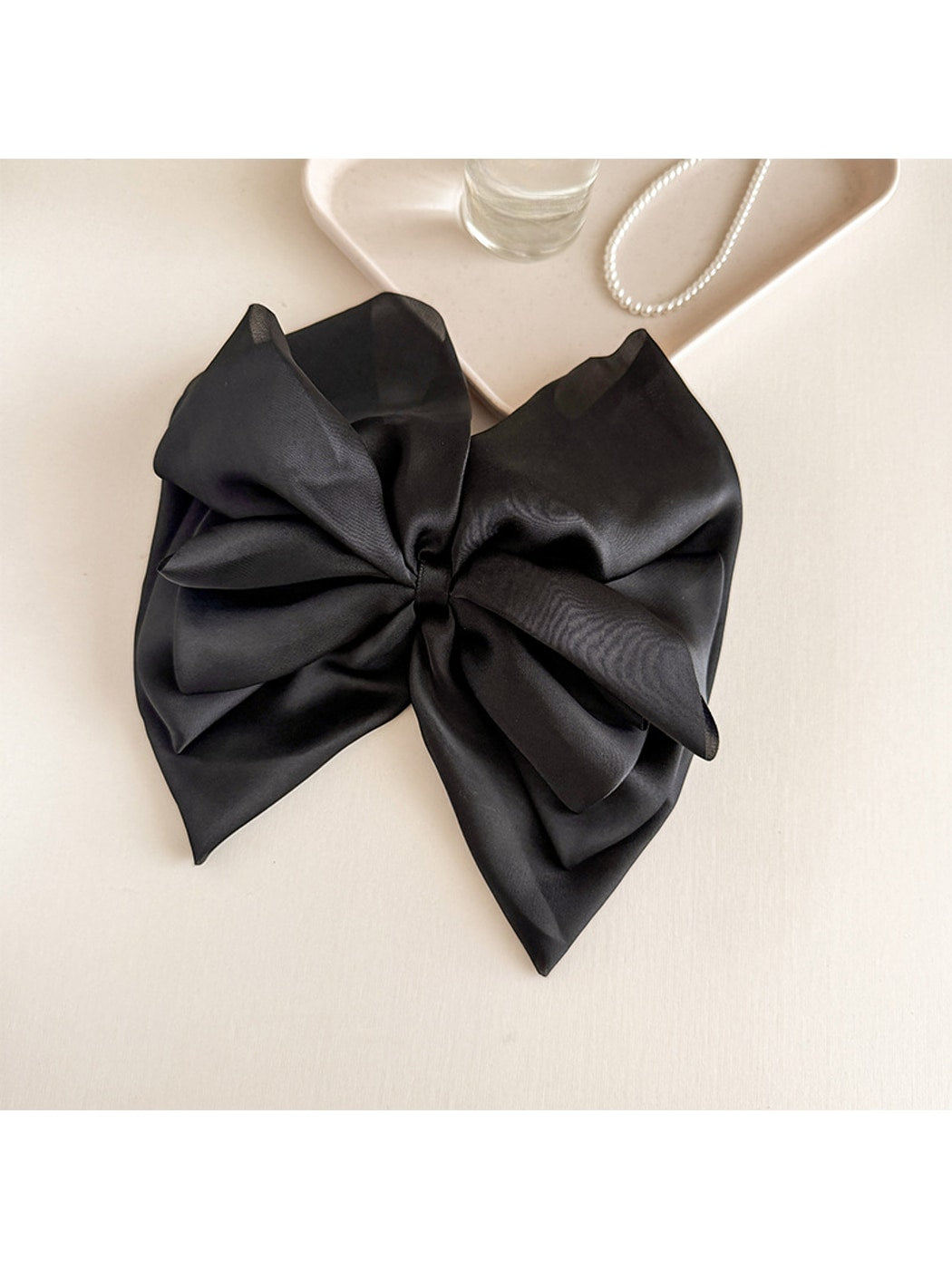 Beau - Layered Bow Polyester Claw Clip