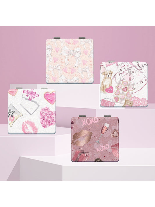Mirroray - Cartoon Style Bow Printed Folding Mirror