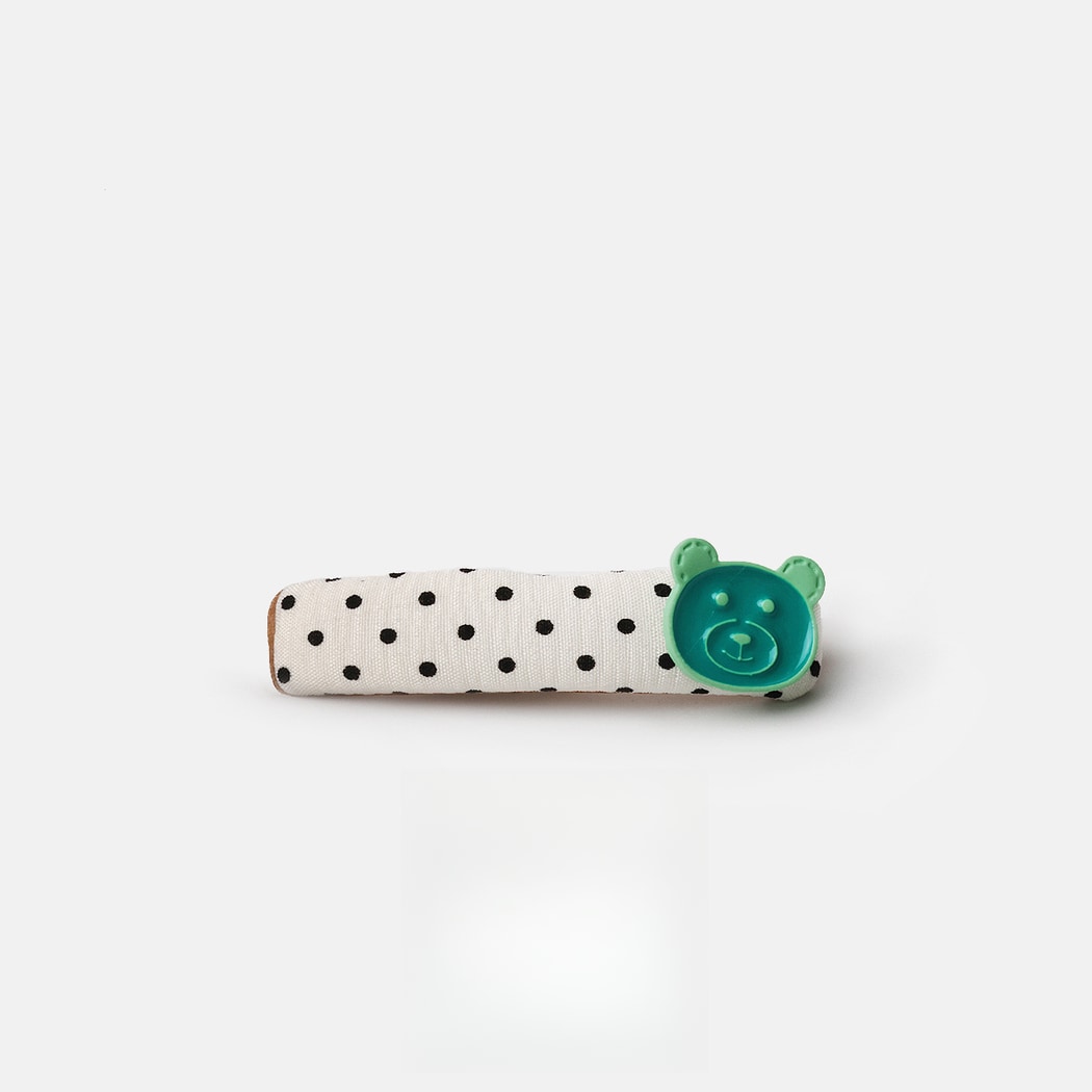 Beau - Polka Dot Bear Fabric Hair Clip