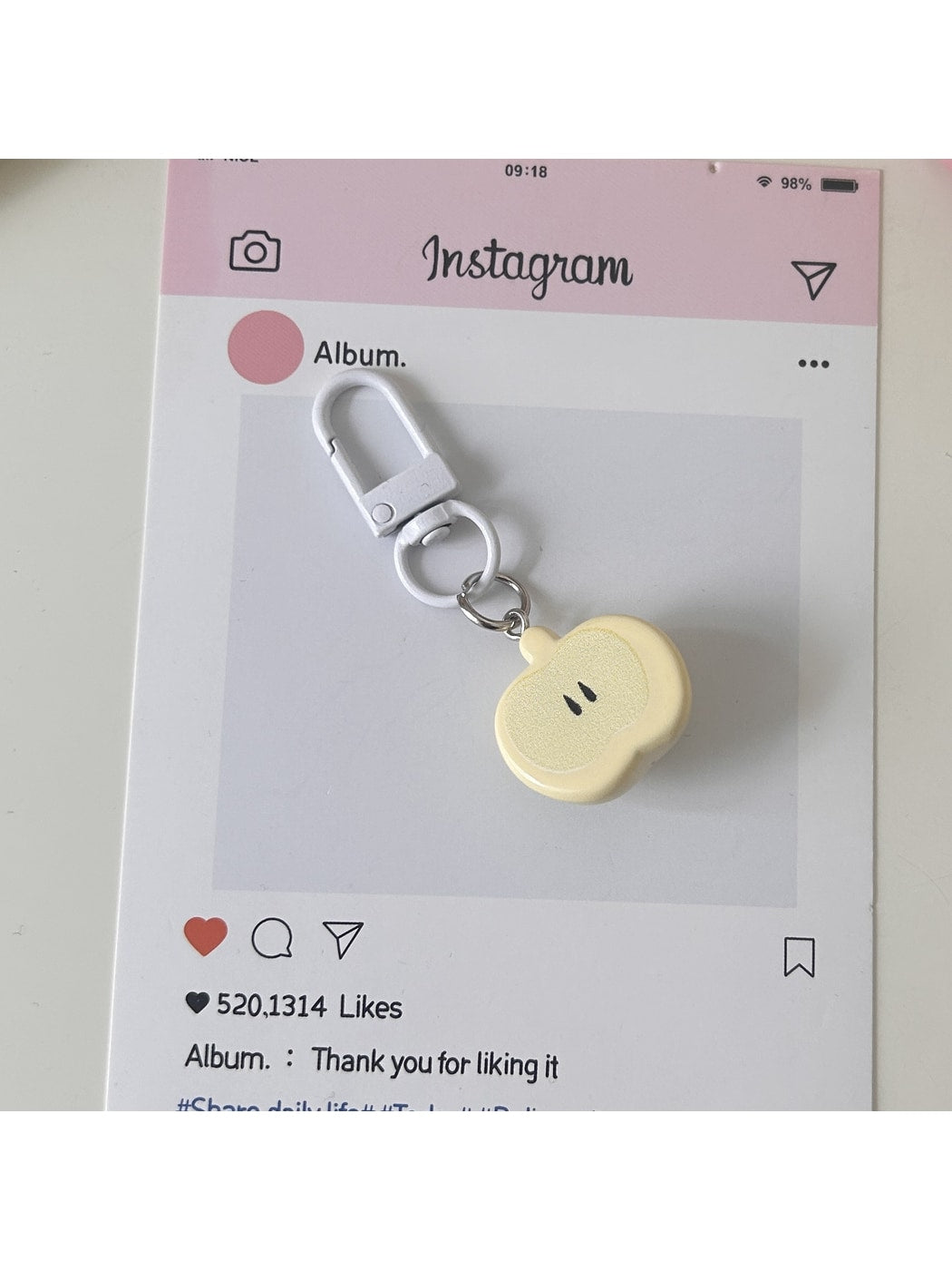 Keypus - Cute Half Apple Bag Charm Keychain Accessory