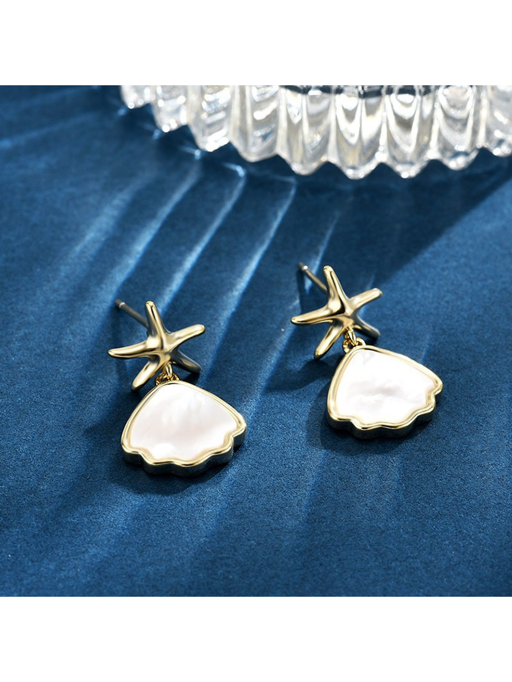 Earedge - Star Drop Fan Shape Stud Earrings
