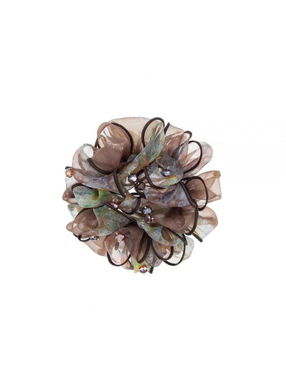 Gifty - Ruffled Lace Beaded Organza Style Scrunchie
