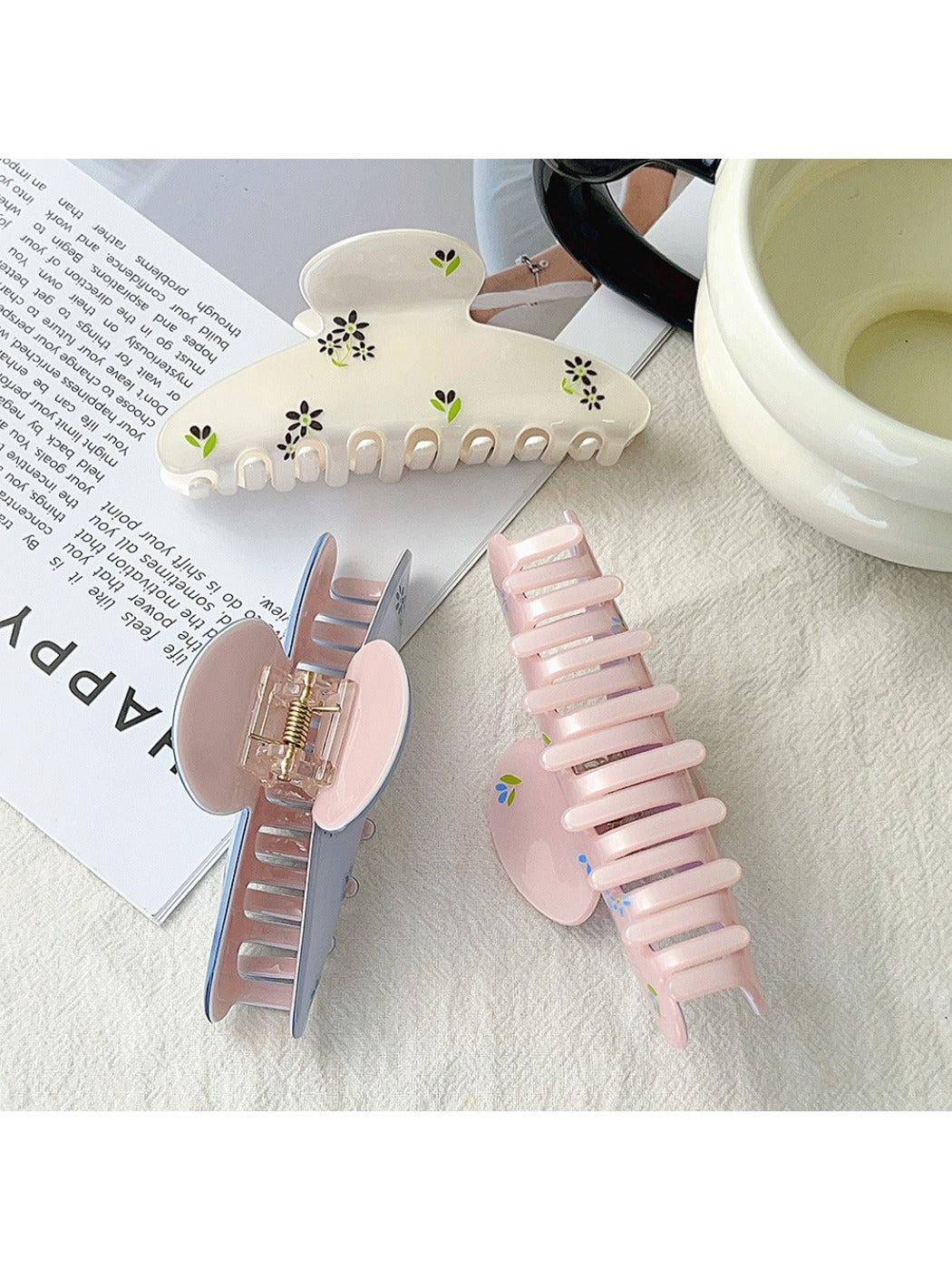 Beau - Oversized Floral Hair Clips for Women