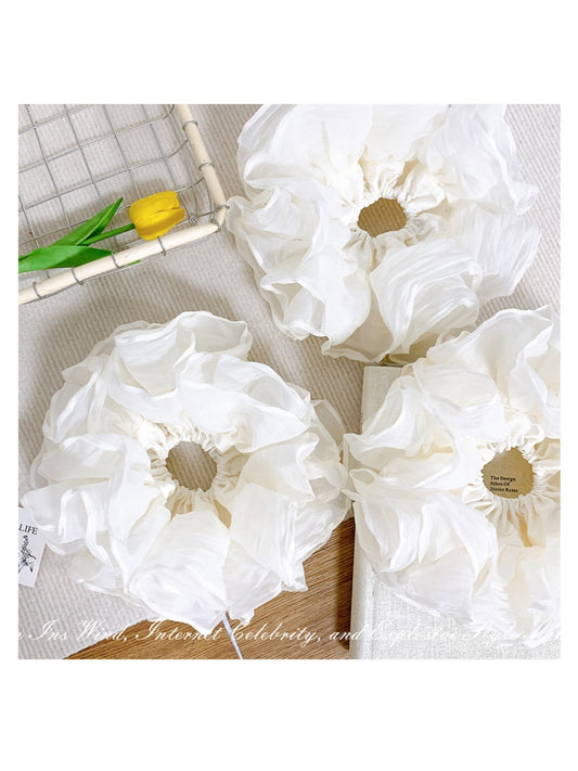 Gifty - White Forest Style Bubble Gauze Scrunchie